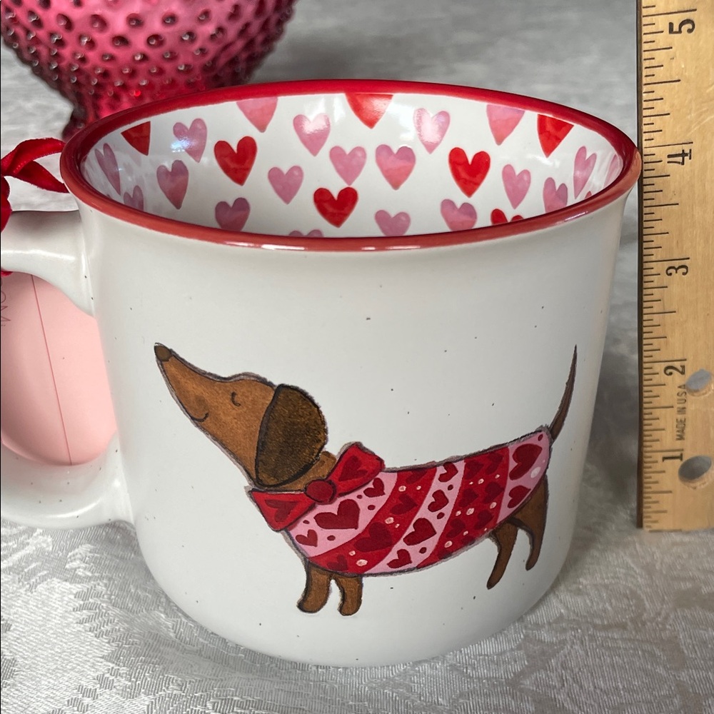 Valentine’s Day themed dachshund Mug with Red Accents - Picture 5 of 8